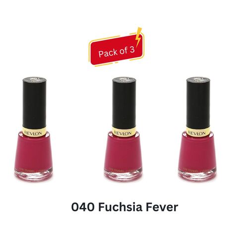 Revlon Nail Enamel 14.7 ml - 040 Fuchsia Fever (Pack of 3)