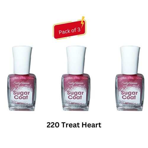 Sally Hansen Sugar Coat Textured Nail Color  11.8 ml - 220 Treat Heart (Pack of 3)