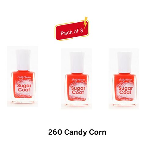 Sally Hansen Sugar Coat Textured Nail Color 11.8 ml - 260 Candy Corn (Pack of 3)