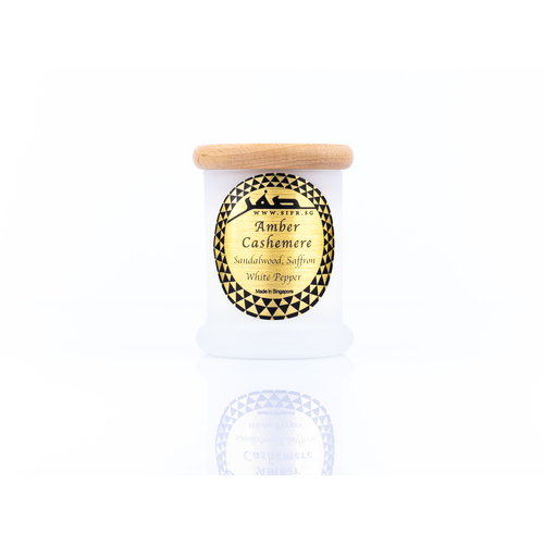 Sifr Luxury Scented Candle, Handpoured, 100% Soy Wax, Saffron, Sandalwood, White Pepper, Natural Aromatherapy, Amber Cashmere  Small Candle