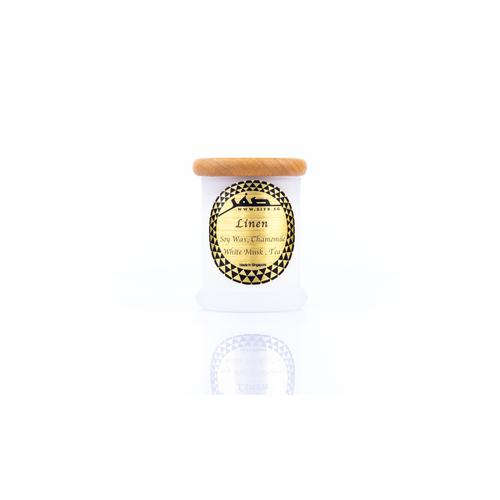 Sifr Luxury Scented Candle, Handpoured, 100% Soy Wax, Chamomile, Tea, White Musk, Natural Aromatherapy , Linen Candle Small